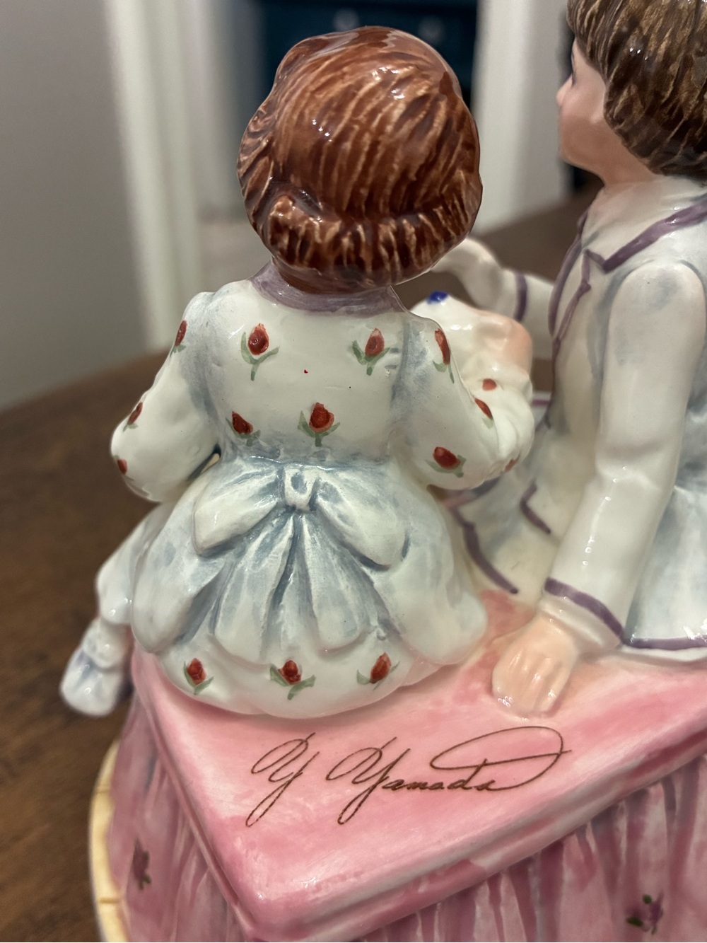 1996 Lefton Yamada “Tea for Two” Victorian Figurine Music Box - Picture 7 of 14